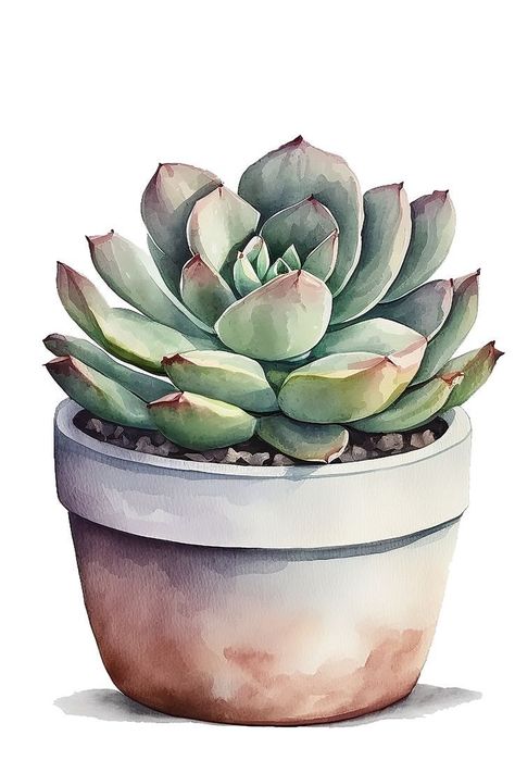 Paintings Of Plants, Succulents Illustration, Minimal Tattoo Designs, Minimal Tattoo Ideas, Cactus Paintings, Succulent Painting, Minimalistic Tattoo Ideas, Minimalistic Tattoo, Learn Watercolor Painting