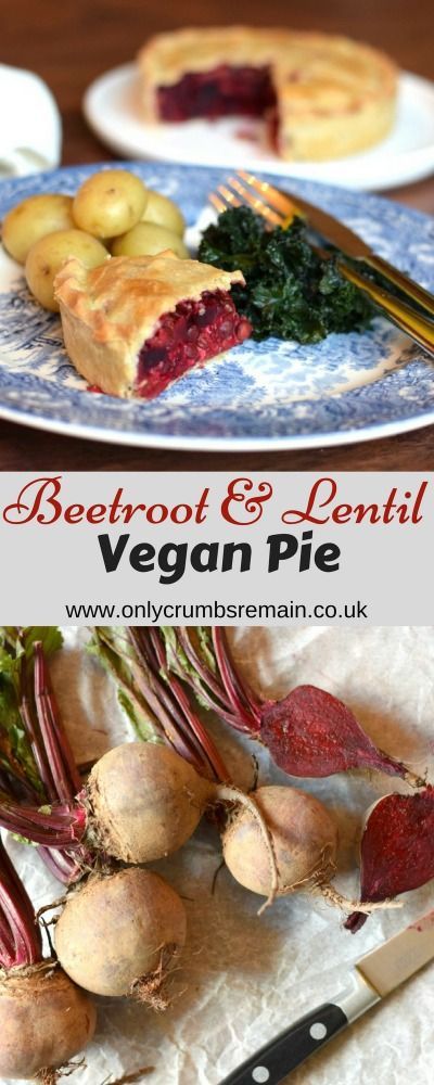 Lentil Pie, Lentil Vegan, Vegan Pies Recipes, Savoury Pie, Vegan Pies, Lentils Vegan, Flexitarian Recipes, Beetroot Recipes, Vegan Pie