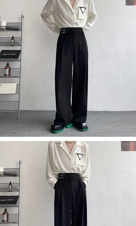 Black Suit Pants Men Fashion Social Mens Dress Pants Korean Loose Oversize Straight Wide Leg Pants Men Formal Trousers M-XL - AliExpress Black Trousers Outfit Men Formal, Black Trousers Outfit Man, Wide Leg Pants Men, Black Trousers Outfit, Trousers Outfit Men, Wide Leg Trousers Outfit, Black Suit Pants, Straight Wide Leg Pants, Grunge Clothes