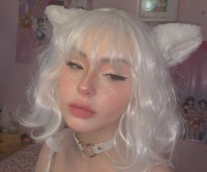 Eyeliner Egirl, Winter Wonderland Makeup, Pro Filtr Foundation, Goose Aesthetic, White Freckles, Closet Costumes, Fairy Man, Egirl Hair, Fairy Make-up