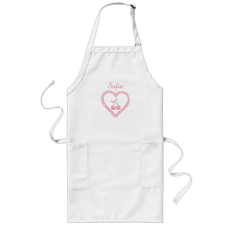 Coquette Aesthetic Pink Cherries Heart Feminine Long Apron Pink Aprons, Coquette Aesthetic Pink, Pink Apron, Aesthetic Pink, Student Discounts, School Sports, Tech Design, Diy Business, Hat Crafts