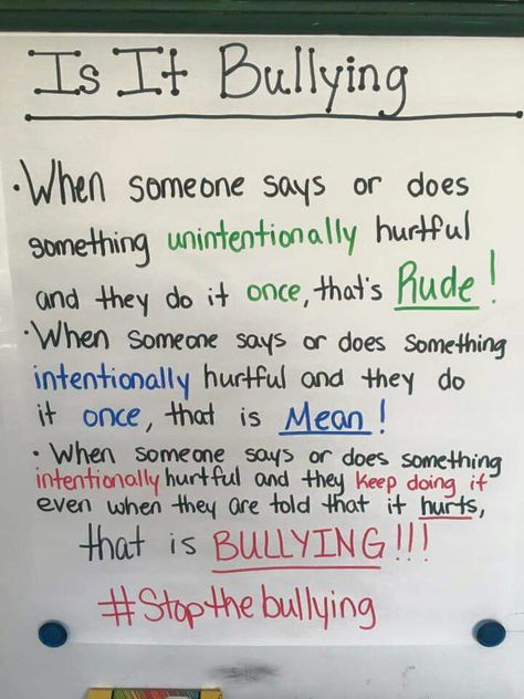 Great explanations of what is and isn't bullying! Dance Teachers, Daycare Ideas, Fav Quotes, What To Say, Behavior Management, 5th Grades, Anchor Charts, Quotes For Kids, 5th Grade