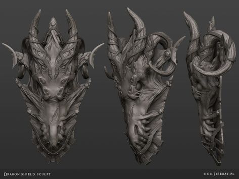 Skyrim Dragon, Dragon Shield, Dragon Head, Shield Design, Armor Concept, Dnd Characters, Skyrim, Concept Art, Lion Sculpture