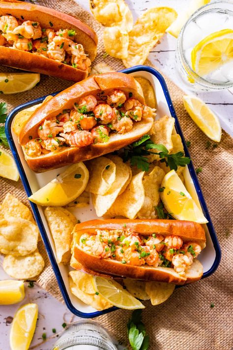 Amazing Langostino Lobster Rolls Recipe (Easy!) - CucinaByElena Langostino Rolls, Lobster Rolls Recipe, Langostino Recipes, Lobster Roll Recipe, Rolls Recipe Easy, Lobster Roll Recipes, Seafood Dish Recipes, Orzo Salad Recipes, Lobster Salad