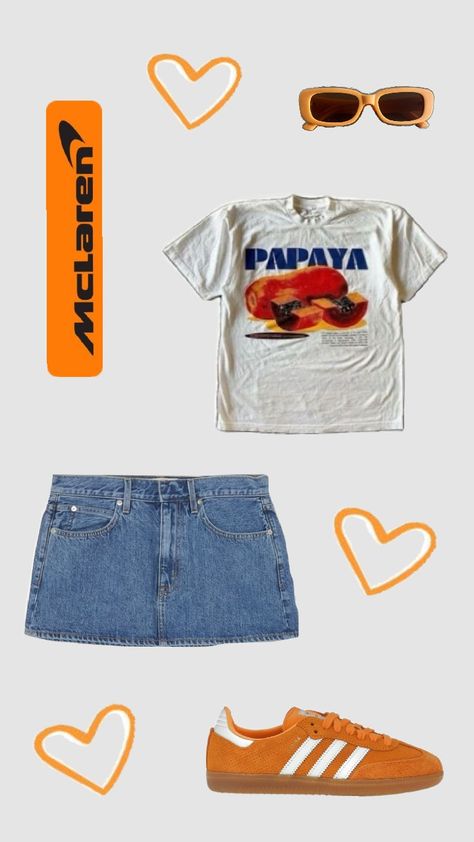 outfit #papaya #orange #McLaren #hearts #sunglasses #outfits #clothes