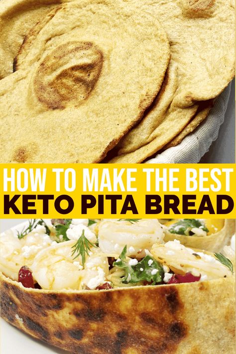 Keto Pita Bread Keto Pita Bread, Simple Breads, Keto Pita, Pita Pocket Recipes, Pita Bread Recipe, Knead Bread Recipe, Lowest Carb Bread Recipe, Healthy Superfoods, Biscuit Recipes