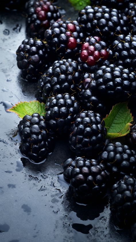 Blackberry Pictures, Blackberry Fruit, Black Fruit, Blackberries Aesthetic, Berries Art, Black Berries, Black Foods, Blackberry Aesthetic, Basil Lemonade