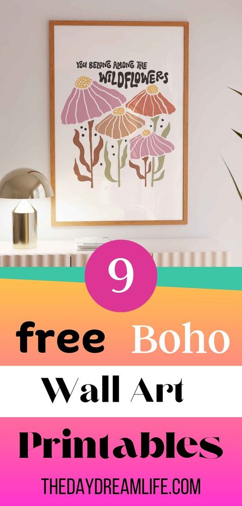 Free wall art prints for your home! Free Printable Wall Art Living Room, Free Wall Art Prints, Free Printable Wall Art Quotes, Boho Printables, Wall Decor College, 5x7 Art Prints, Wall Decor For Classroom, Diy Posters, Free Wall Art Printables