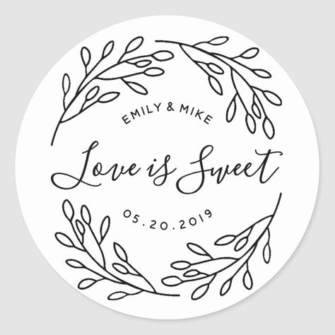 Elegant Botanical Love Sweet Wedding Favor Sticker #Ad , #AD, #Sweet#Wedding#Favor#Love Sweet Wedding Favors, Love Is Brewing, Wedding Favours Thank You, Tea Favors, Beer Wedding, Honey Wedding, Coffee Label, Coffee Wedding, Wedding Favor Stickers