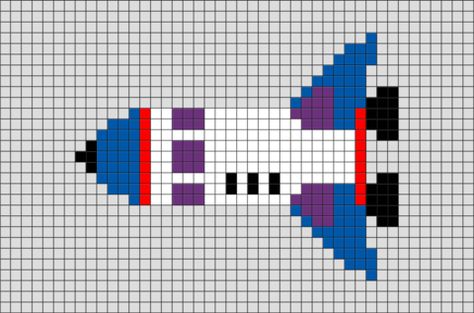 Kids Knitting Patterns, Pixel Art Templates, Space Rocket, Pola Kristik, Pixel Art Design, Baby Cross, Perler Bead Patterns, A Cross, Plastic Canvas Patterns