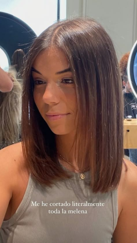 One Length Collar Bone Hair, Short Hairstyle Women Lob, Pin Straight Short Hair, Shoulder Length Medium Brown Hair, Short Haircut No Layers, Collar Bone Length Hair With Layers Straight, Collar Bone Haircut Straight, Medium Haircuts For Women Straight Hair, Shoulder Length Haircut No Layers