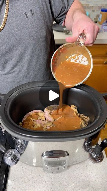 Food Dudes on Instagram: "Cooking my world famous salisbury steak burgers in the crockpot #slowcooker #simplecooking #easymeals" Salisbury Steak Burger Meal In Crockpot, Hamburger Patties Crockpot Recipes, Frozen Hamburger Patty Salisbury Steak, Salisbury Steak Recipe Crockpot Easy, Crockpot Salisbury Steak With Hamburger Patties, Salisbury Steak With Frozen Patties, Slow Cooker Salsberry Steak, Hamburger Steak In The Crockpot, Crockpot Salisbury Steak Easy Frozen Burgers