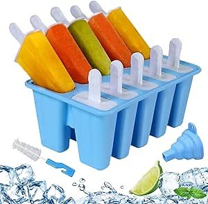 Silicone Popsicle Molds 10-cavity, DIY Ice Pop Mold for Kids Adult Teens, BPA Free Ice Cream Molds for Party Yogurt Juice Smoothies Sticks Homemade Ice Cream Bars, Diy Ice Pops, Popsicle Molds Diy, Ice Pop Maker, Ice Popsicle, Ice Pop Molds, Diy Ice Cream, Homemade Popsicles, Yogurt Smoothies