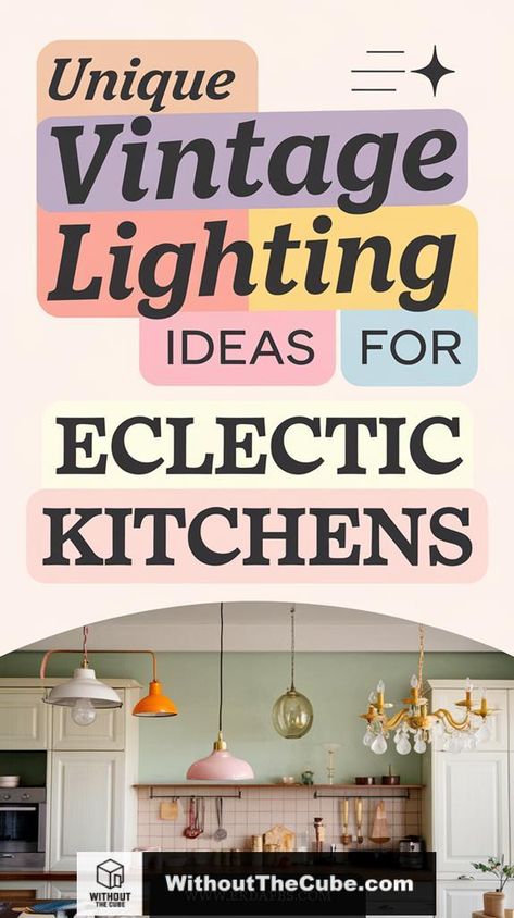 Vintage lighting can transform an eclectic kitchen into a warm and inviting space, showcasing personal style while maintaining functionality. Explore twelve distinctive vintage lighting ideas, from industrial pendant lights to ornate chandeliers, that enhance your kitchen's character and inspire creativity. Discover how these options can elevate your space further. #HomeDecor #KitchenDesign #VintageLighting #EclecticStyle #RetroVibes #KitchenInspo Funky Kitchen Pendant Lights, Vintage Kitchen Lighting Ideas, Eclectic Modern Kitchen, Kitchen Farmhouse Lighting, Vintage Lighting Ideas, Over The Kitchen Sink Lighting, Lamps In Kitchen, Vintage Kitchen Lighting, Eclectic Kitchens