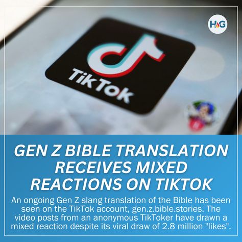 Gen Z Bible translation receives mixed reactions on TikTok. An ongoing Gen Z slang translation of the Bible has been seen on the TikTok account, gen.z.bible.stories. The video posts from an anonymous TikToker have drawn a mixed reaction despite its viral draw of 2.8 million 'likes'. Gen Z Slang, Tiktok Account, Bible Translations, The Word Of God, Gen Z, Bible Stories, Artistic Expression, Word Of God, The Bible