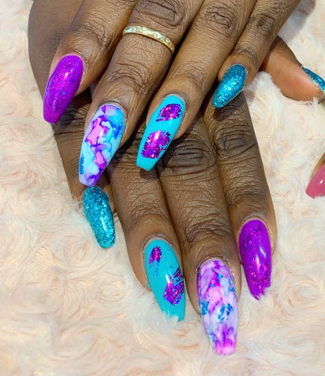 #marblenails #purplenails #nailpolishcolors #bluenails #nailart Queen Nails, Purple Teal, Marble Nails, Purple Nails, Nail Polish Colors, Blue Nails, Makeup Nails, Nail Art, Purple