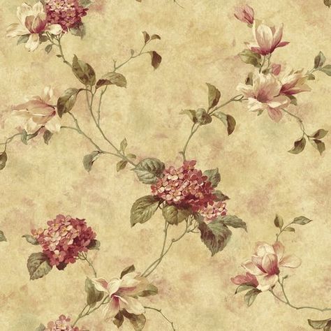 Wayfair Yellow Magnolia, Yellow Hydrangea, Cottage Wallpaper, Brewster Wallpaper, Wallpaper Stores, Green Hydrangea, Wallpaper For Sale, W Wallpaper, Climbing Vines