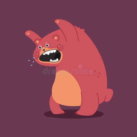 . Angry Bear Illustration, Angry Cartoon, Angry Bear, Bear Vector, Bear Illustration, Vector Cartoon, Cartoon Bear, Vector Character, Background Illustration