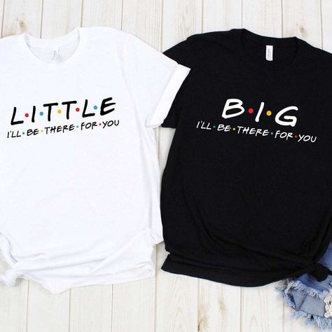 Sorority Reveal Shirts, Big Little Sorority Shirts, 30th Birthday Ideas For Women, Matching Sisters, Big Little Shirts, Sister Tshirts, Sorority Big Little, Sister Outfits, Sorority Sisters