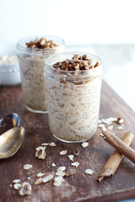 Pecan Overnight Oats, Delicious Overnight Oats, Cinnamon Pecans, Overnight French Toast, Spiced Pecans, Overnight Oats Healthy, Flax Seed Recipes, Protein Recipes, Toasted Pecans