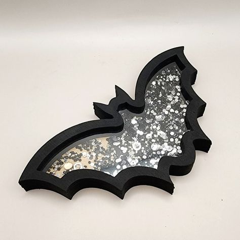 Halloween Bat Shaker Sign Black Bat Halloween Shaker Tiered - Etsy Bat Halloween Decor, Danielle Miller, Vampire Decor, Halloween Tiered Tray Decor, Hutch Display, Glitter Halloween, Halloween Bat Decorations, Bat Halloween, Halloween Sign