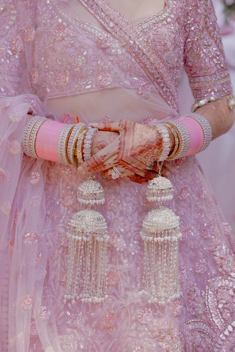 The Bride Wore Pink and the Guests Wore Ivory at This Fairy-Tale Indian Wedding in Malibu | Vogue Pink Wedding Indian, Pink Indian Wedding, Indian Wedding Aesthetic, Interfaith Wedding, Desi Aesthetics, Bridal Chura, Wedding Lehenga Designs, Malibu Wedding, Wedding Week