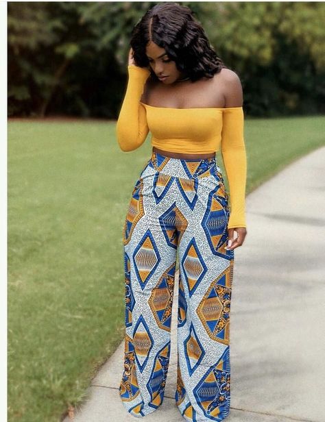 African Print Pants, Maxi Pants, Afrikaanse Mode, Gaun Fashion, African Fashion Ankara, Palazzo Pant, African Fashion Modern, African Outfits, African Clothes