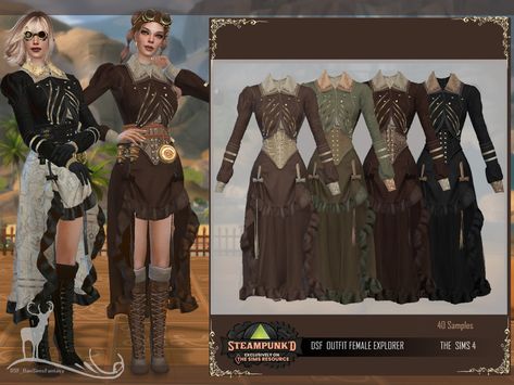 The Sims Resource - STEAMPUNKED _ OUTFIT FEMALE EXPLORER Sims 4 Cc Assassin Clothes, Ts4 Steampunk Cc, Sims 4 Cc Avatar Clothes, Sims 4 Cc Clothes Fairycore, Steampunk Sims 4 Cc, Sims4 Fantasy Cc, Sims Fantasy Cc, Sims 4 Steampunk Cc, Sims 4 Dnd Cc