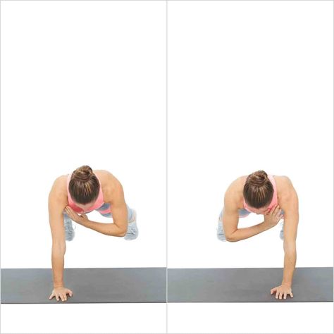 Plank With Shoulder Tap Shoulder Taps Exercise, Shoulder Taps, Shoulder Tap, Plank Shoulder Taps, Exercise At Home, Plank Challenge, Ab Exercises, Plank Workout, Popsugar Fitness