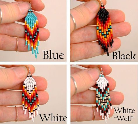 Seed Beads Diy, Native American Beadwork Patterns, Native Beading Patterns, Beaded Patterns, Beaded Earrings Native, Beaded Earrings Tutorials, Japanese Beads, Native American Beaded Earrings, Beaded Earrings Diy