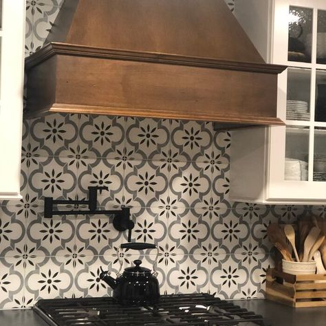 MSI Azila 8" x 8" Porcelain Field Tile & Reviews | Wayfair Interesting Kitchen Backsplash, Black And White Kitchen Backsplash Ideas, Kitchen Backsplash Designs, Tuscan Kitchen, Mediterranean Home Decor, Backsplash Designs, Casas Coloniales, Backsplash Tile, Kitchen Tiles Backsplash