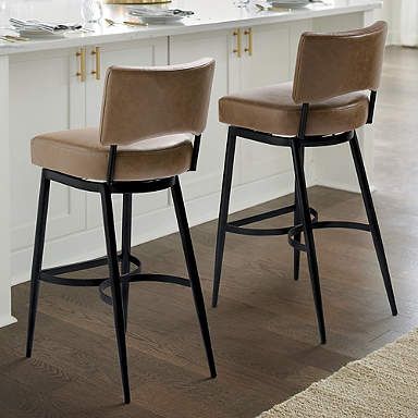 Kellan Low Back Swivel Bar & Counter Stool Kitchen Island Stools With Backs, Metal Bar Stools Kitchen, Island Counter Stools, Kitchen Island Counter, Island Bar Stools, Black Counter Stools, Counter Stools With Backs, Island Counter, Bar Stools Kitchen Island