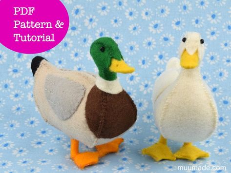 Duck Sewing Pattern, Felt Animal Pattern, Stuffed Animal Pattern, Handmade Gift, Mallard Duck, Farm animal pattern, Farmhouse decor Felt Duck Pattern, Duck Sewing Pattern, Felt Duck, Felt Mobiles, Felt Animal Pattern, Duck Farm, Stuffed Animal Pattern, Duck Crafts, Felt Animal Patterns