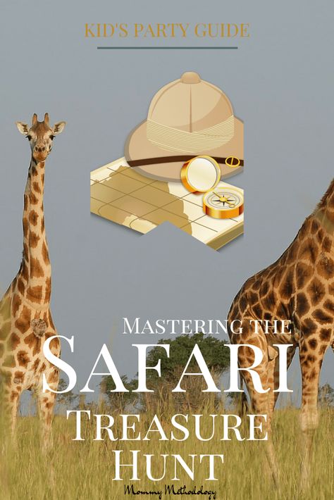 Mastering the Safari Treasure Hunt | Mommy Methodology Safari Scavenger Hunt Free Printable, Treasure Hunt Birthday, Africa Party, 21st Birthday Checklist, Banners Music, Birthday Twins, Map Invitation, Giraffe Party, Treasure Hunt For Kids