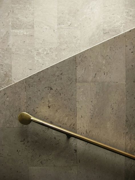 Geometric Handrail Design Birdcage Walk, Brass Handrail, Staircase Detail, Marble Staircase, Handrail Design, Staircase Handrail, Interior Staircase, Stair Handrail, Staircase Railings