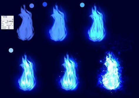 Fire Drawing, Digital Art Beginner, Digital Painting Tutorials, Poses References, Magic Art, Blue Fire, 판타지 아트, Digital Art Tutorial, Painting Tips