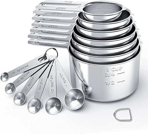 Kitchen Measuring Tools, Baking Gadgets, Stainless Steel Measuring Cups, Measuring Cups And Spoons, Measuring Cups & Spoons, Measuring Cups Set, Jar Opener, Measuring Cup, Spoon Set