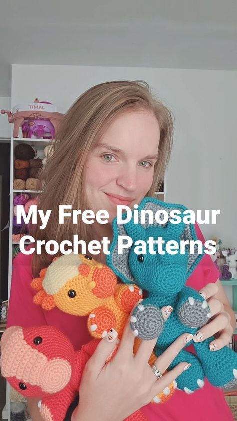 156K views · 450 reactions | Looking for something to crochet this weekend? I've got you covered! Which one is your favorite? 🦖 Find all of these patterns for free on my blog (link in bio), plus a whole lot more! #thenicolechase #crochetdinosaurs #amigurumi #crochetallday #amigurumicrochet #crocheter #amigurumidinosaurs #tannerthetriceratops | Nicole Chase Crochet | Hiko · Put Your Records on (Sped Up) - The More Things Seem to Change the More They Stay the Same Deal With It, Which One Are You, Baby Crochet, Looking For Something, Crochet Animals, Knitting And Crochet, Free Patterns, Crochet Amigurumi, This Weekend