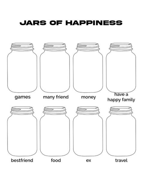 Jars Of Happiness Template Tiktok, Jar Of Template, Jars Of Happiness, Happiness Template, Jar Of Happiness, Jar Of Happiness Template, Fill The Jars Template, Happiness Jar, Quote Jar