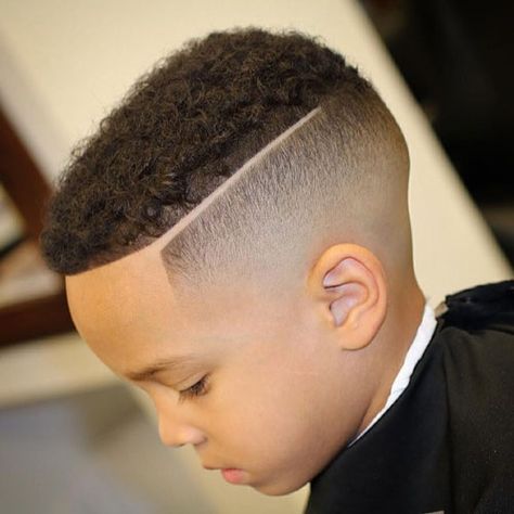 High Skin Fade with Part and Curly Top Black Kids Haircuts, Kids Haircut Styles, Black Boy Hairstyles, Boys Fade Haircut, Black Haircut Styles, Kids Hairstyles Boys, Boys Haircut Styles, Black Boys Haircuts