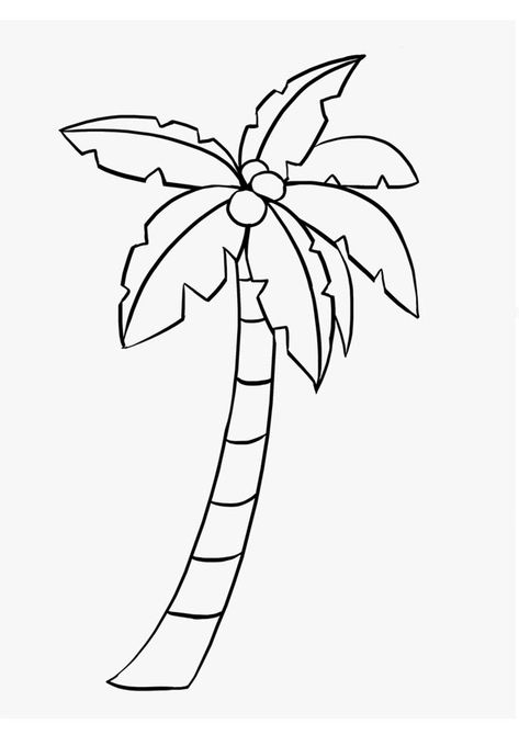 Coconut Tree Coloring Pages For Kids Coconut Tree Drawing, Tree Drawing For Kids, Palm Tree Drawing, Fake Palm Tree, Palm Tree Pictures, Trees For Kids, Tree Coloring, Fruit Coloring Pages, Kid Coloring Page