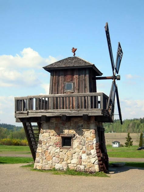 Wooden Windmill Plans, Windmill Plan, Espoo Finland, Stone House Plans, Wooden Windmill, Windmill House, Timber Frame House, Watercolor House Painting, Old Windmills