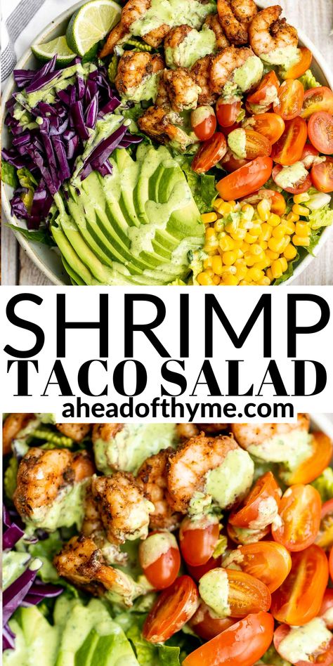 Shrimp Tacos Sides Dishes, Bonefish Grill Bang Bang Shrimp, Tacos Salad, Bang Bang Shrimp Tacos, Salad With Cilantro Lime Dressing, Shrimp Healthy, Seasoned Shrimp, Shrimp Taco, Taco Bowl