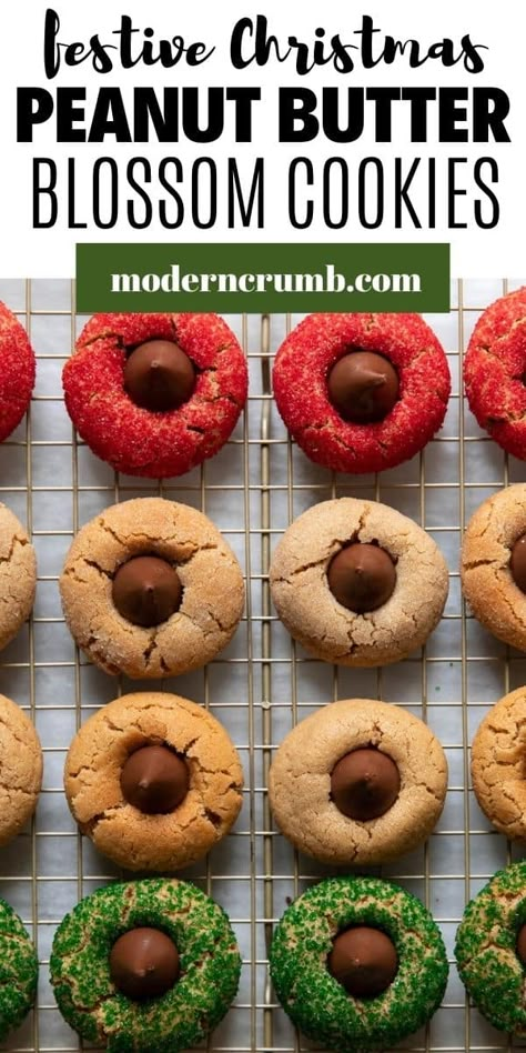 Blossoms Cookies, Christmas Peanut Butter, Peanut Blossom Cookies, Cookie Peanut Butter, Butter Cookies Christmas, Kiss Cookie Recipe, Peanut Butter Blossoms Recipe, Chocolate Hershey, Hershey Kiss Cookies