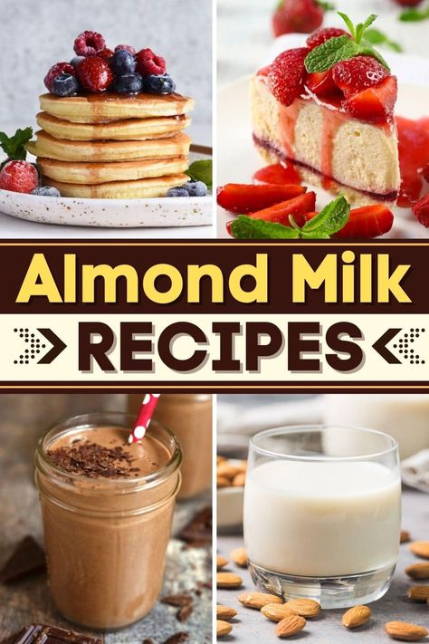 Try these almond milk recipes for healthy dishes that are dairy-free! From smoothies to casseroles to pasta, almond milk works well in so many recipes. Almond Milk Uses, Recipes That Use Almond Milk, Recipe With Almond Milk, Things To Make With Almond Milk, Almond Milk Recipes Meals, What To Make With Almond Milk, What To Do With Almond Milk, Recipes Using Almond Milk, Uses For Almond Milk