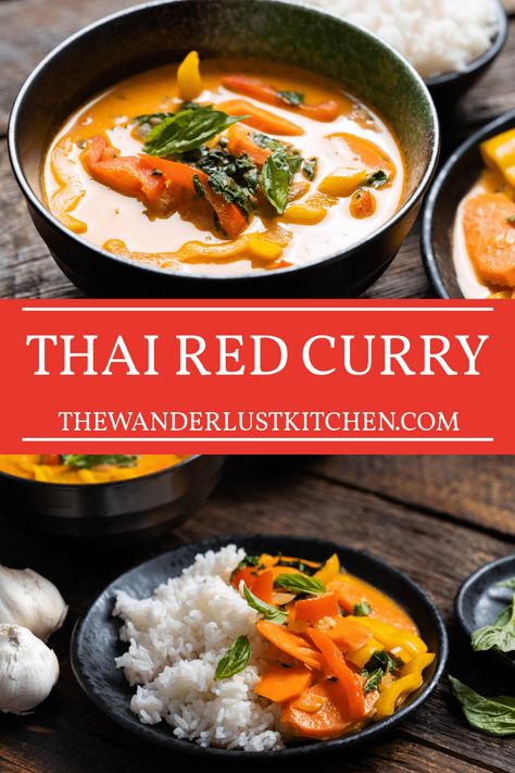 Curried Beans Recipe, Red Curry Vegan, Red Curry Paste Recipe, Vegan Thai Red Curry, Thai Vegetable Curry, Thai Red Curry Recipe, Red Curry Recipe, Asian Steak Bites, Healthy Baked Chicken