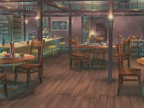 Anime Landscape: Restaurant (Anime Background) Shortfilm Idea, Outdoor Drawing, Restaurant Background, Gacha Background, Background Anime, Anime Places, Episode Backgrounds, Fantasy Background, Scenery Background