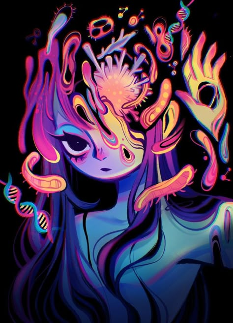 Eyestrain Art, Art Style Inspo, Neon Art, Trippy Art, Colorful Drawings, Funky Art, Surreal Art, Cartoon Art Styles, Art Reference Photos