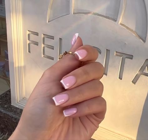 French Manicure With Pink Base, French Tips Pink Base, French Tip With Pink Base, Russian Manicure, Beauty Stuff, French Tip Nails, French Manicure, Nail Tips, Pink Nails