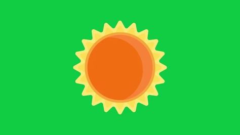 Greenscreen Ideas, 2d Character Animation, Sun Icon, Background Orange, Screen Background, Overlays Transparent, Green Screen Backgrounds, Yellow Sun, 2d Character